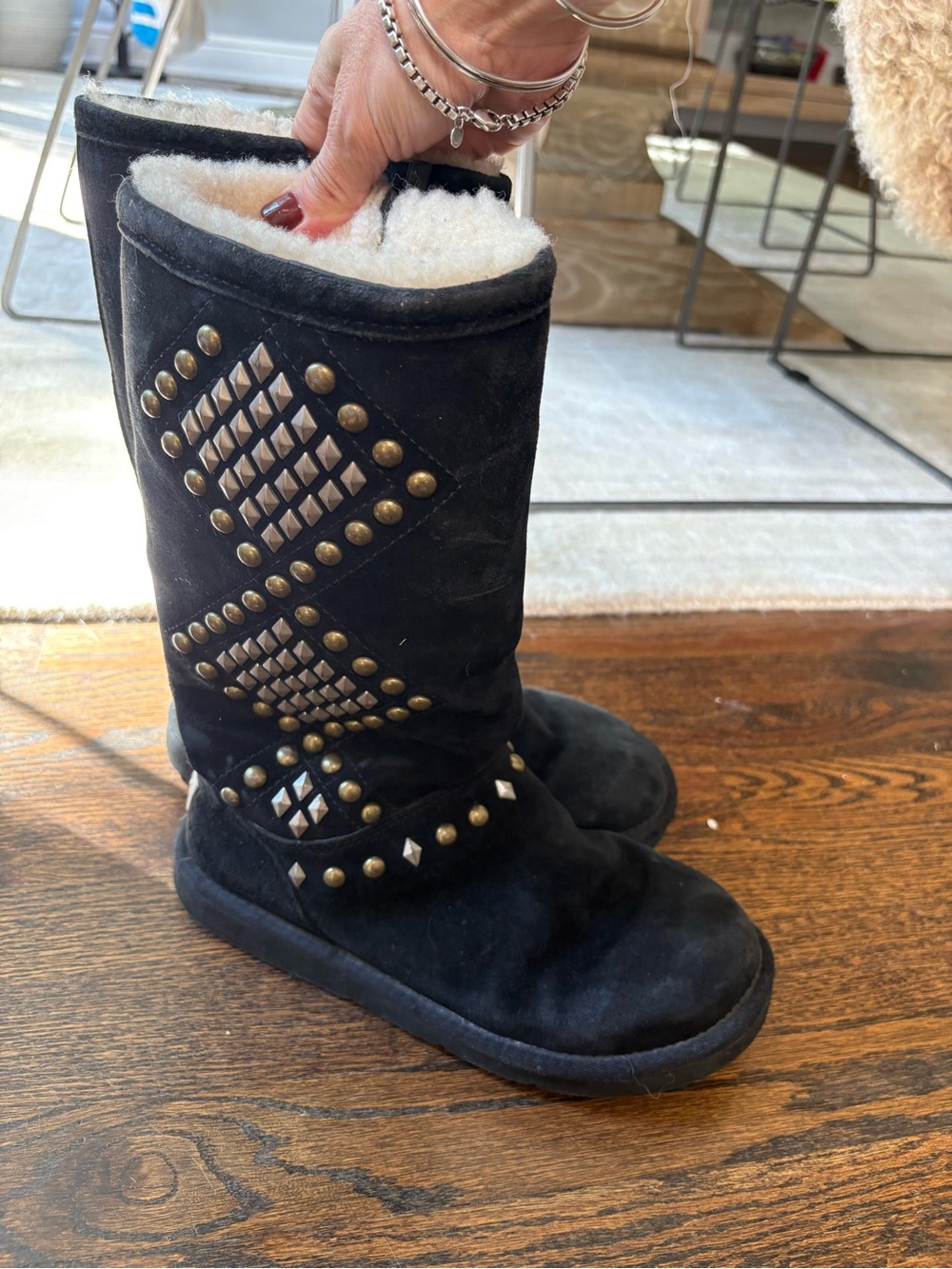 UGG Avondale 3330 black studded suede boots